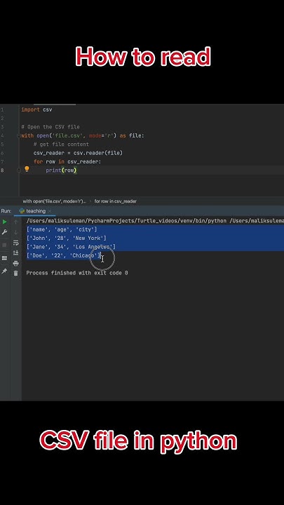 How to Easily Read CSV Files in Python | #code #coding #programming # ...