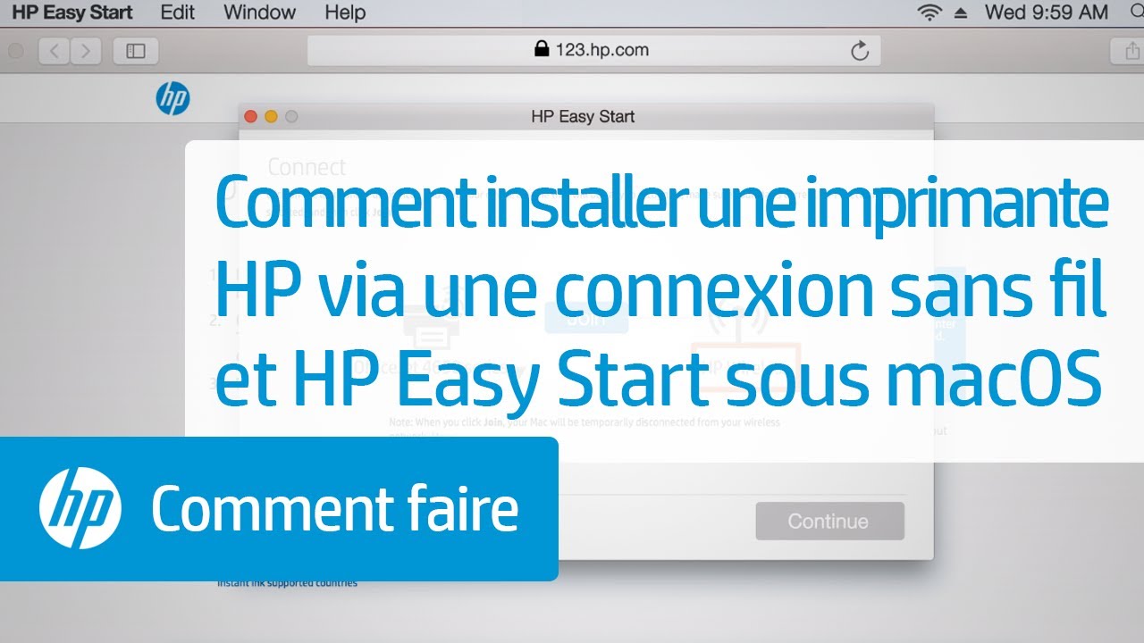 Comment installer une imprimante via une connexion sans fil et HP Easy  Start sous macOS @HPSupport - YouTube