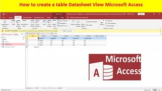 #sssci2022 How to create a table Datasheet View Microsoft Access #msaccess