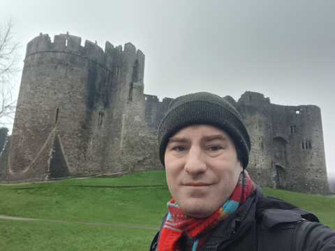 Exploring the ruins of Chepstow Castle