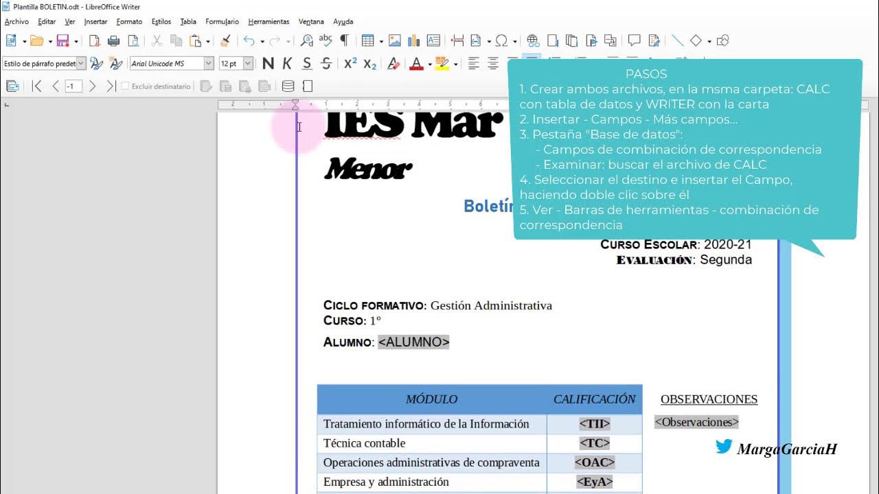Combinar correspondencia con Writer y Calc YouTube