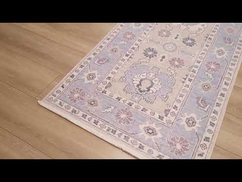 Berceste Series Classic Wool Blue Oushak Pattern Rug inceleme videosu kapak görseli