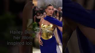 Hailey Bieber revealed her wonder women inspired look at Met Gala 2026