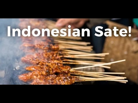 Delicious Indonesian Food Taste Test  Bule Mark Eating Sate Satay!  YouTube