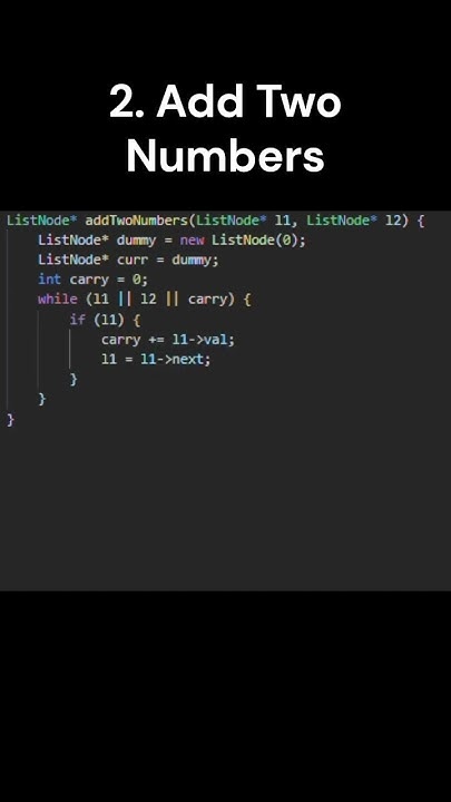 Add Two Numbers - LeetCode Problem 2 #programming #cplusplus #leetcode ...