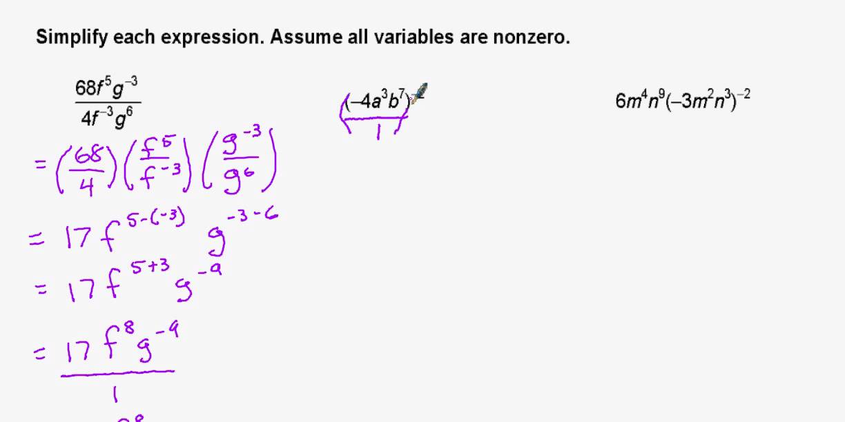 simplifying algebraic expressions with exponents - YouTube