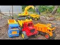 Wow!looking smart boy play Excavator,Driver Truck,Container Truck|លេងកូនឡានដឹកដីថ្មីៗ|SC Mini Truck