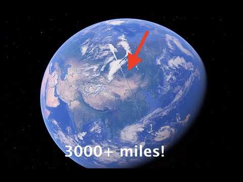 It spans a length of just OVER 3000 miles in the SKY!