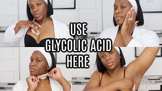 TOP 6 BODY PARTS TO USE GLYCOLIC ACID & SEE RESULT| THE ORDINARY GLYCOLIC ACID  IAMTRUDYTALEE