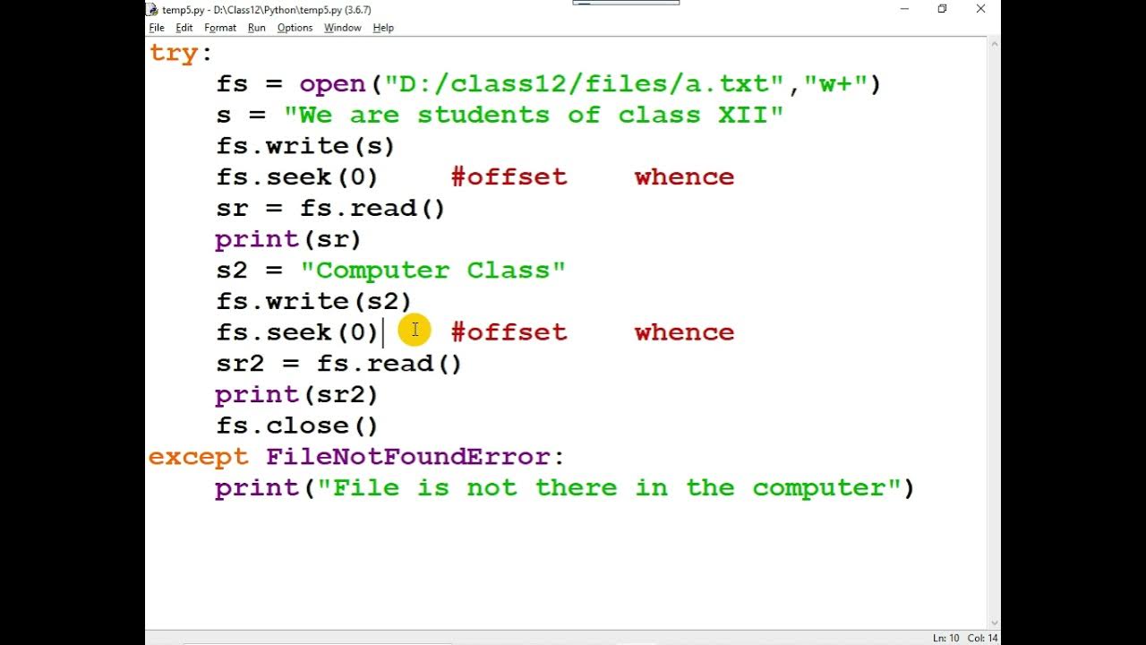 003 Part 2 of 3: Seek function in Python - YouTube