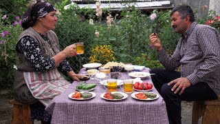 Making TRADITIONAL AZERBAIJANI COUNTRYSIDE BREAKFAST With Fresh Bread