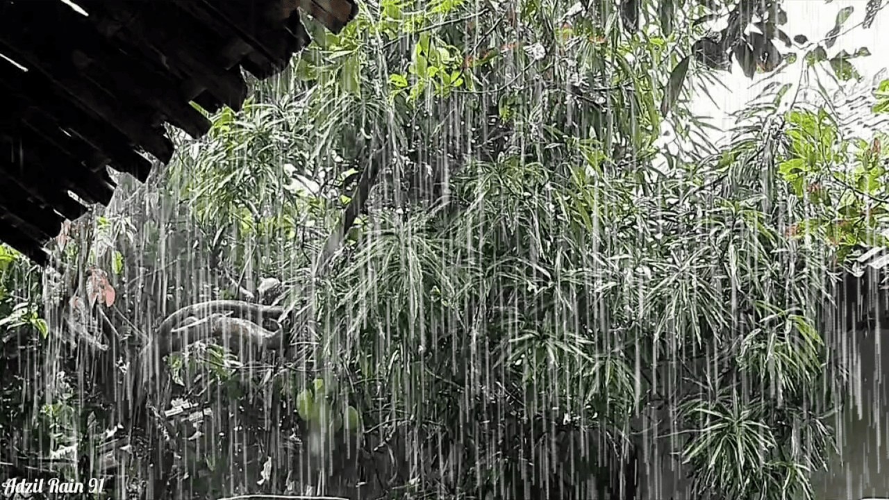 Звуки очень сильного дождя для сна 💤💦❄️