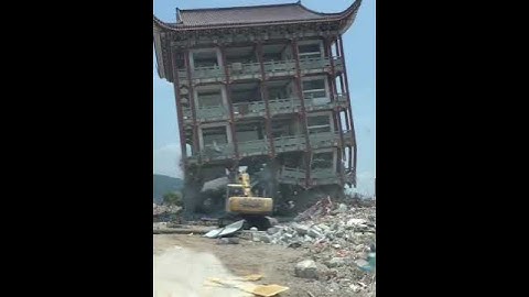 Amazing Dangerous Fastest Building Demolition Excavator Skill, Heavy Equipment Machines Working