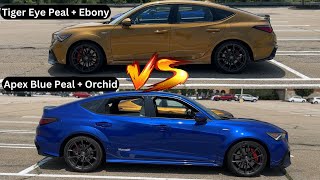 Acura Integra Type S Exterior & Interior Colors Compared | Tiger Eye, Apex Blue |  Ebony, and Orchid