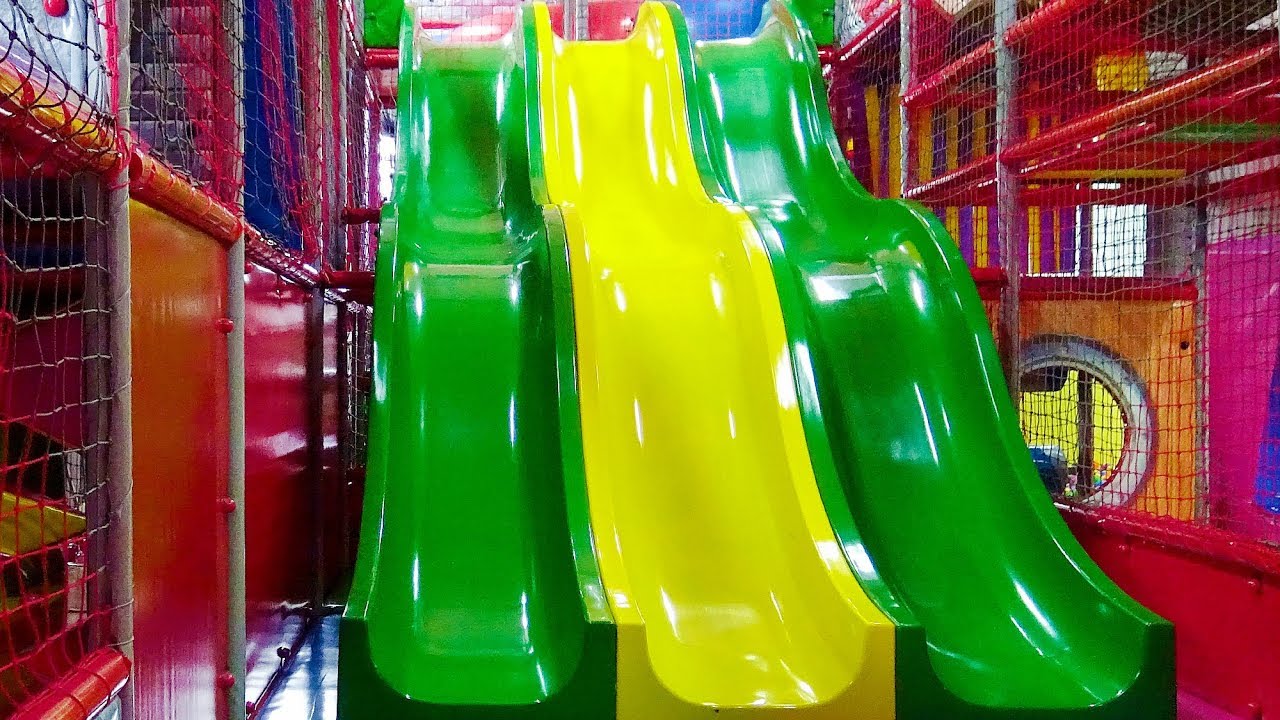 Indoor playground with Vlad fun playtime. Kids maze, slides for kids ...