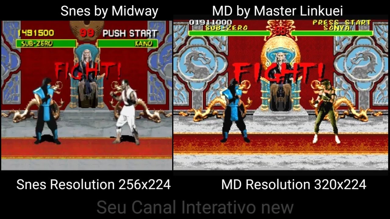 MK1 Snes vs MD by Master Linkuei YouTube