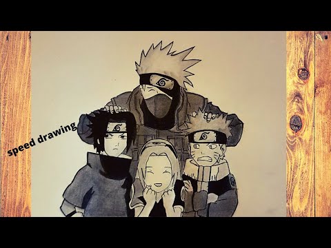 Speed Drawing Naruto,Gaara, Sakura, Minato, Sasuke e kakashi. 