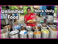 Hardworking Lady Selling Unlimited Food | Babji meal | Hyderabad Street Food