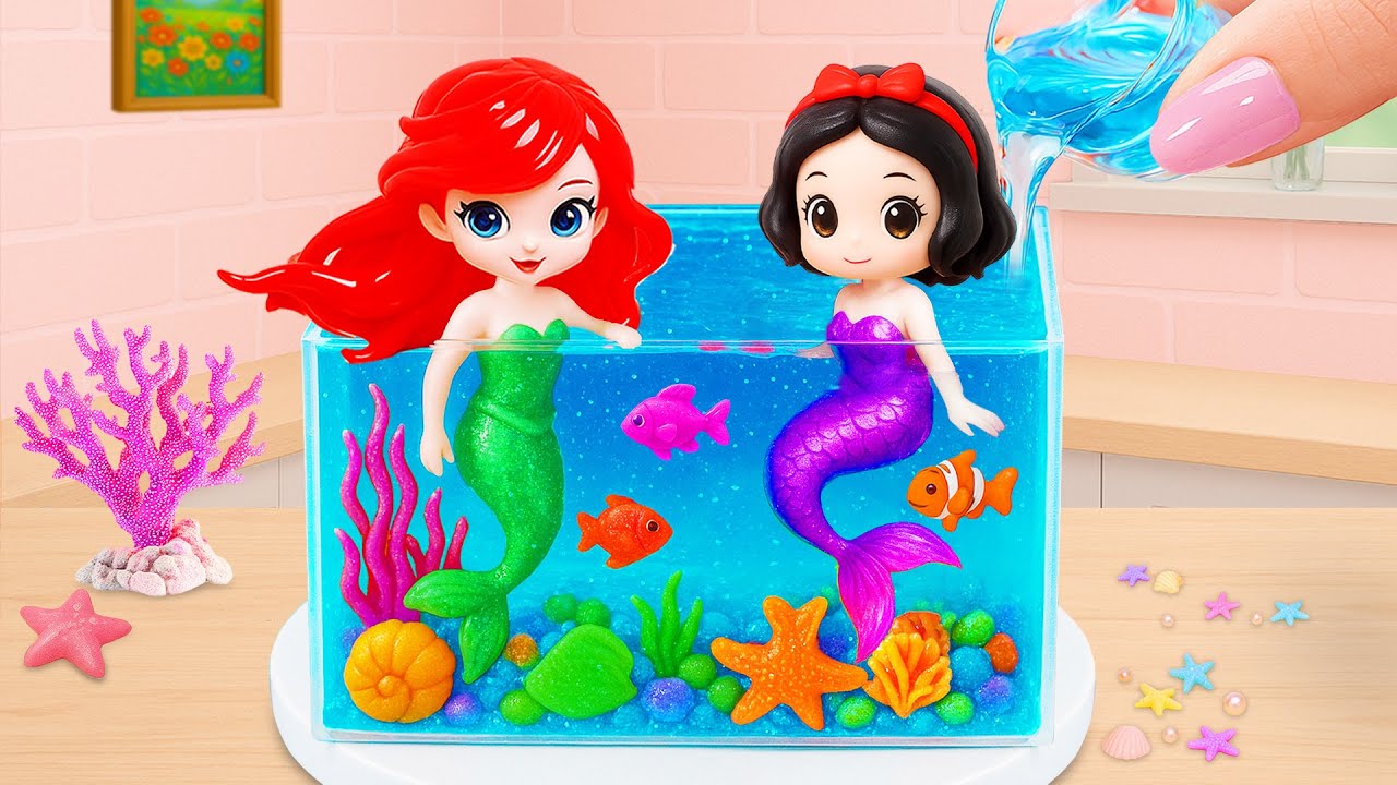 Enjoyable Making Miniature Beautiful Mermaid Jelly Pool Cake 🧜‍♀️ Best Jelly ASMR by Tiny Joy Bakes