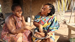 COOKING authentic African Local BROWN RICE in the village in Ghana || African Village Life