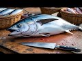 Precision Cuts❗🔥 Yellowfin Tuna Cutting Skills like a Pro in Sorong city, Indonesia