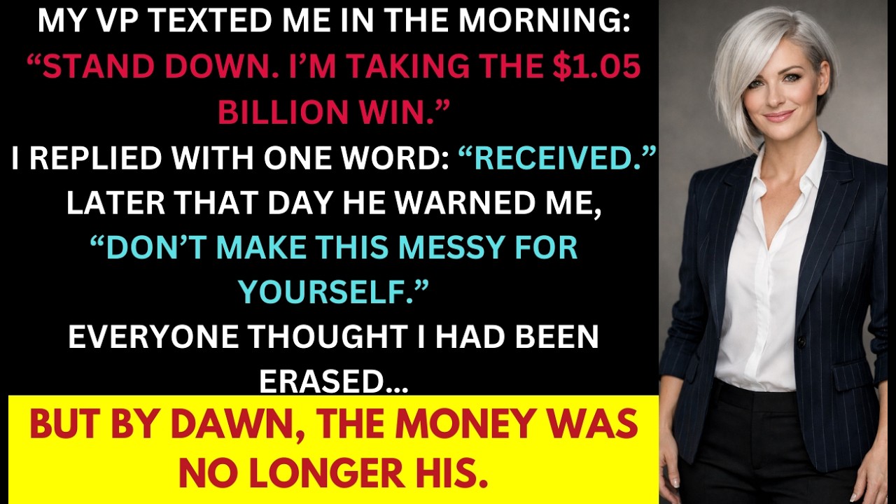 My VP shoved me aside after a $1.05 billion win—I took control of the deal overnight.