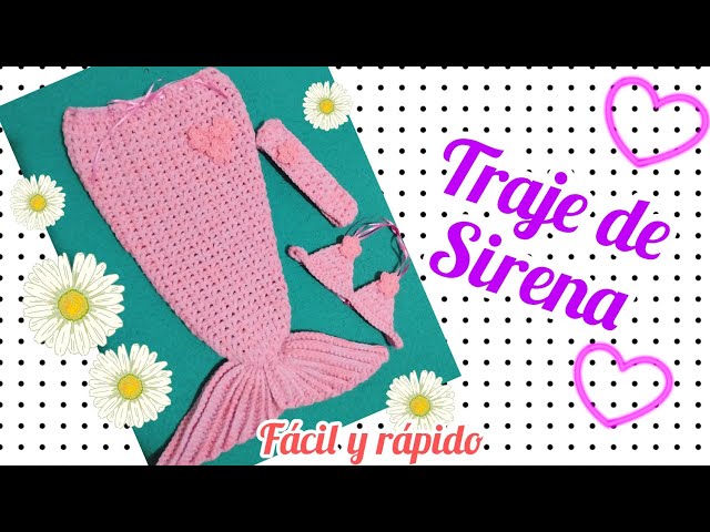 Como hacer una cola de sirena para bebé a crochet paso a paso parte 1 