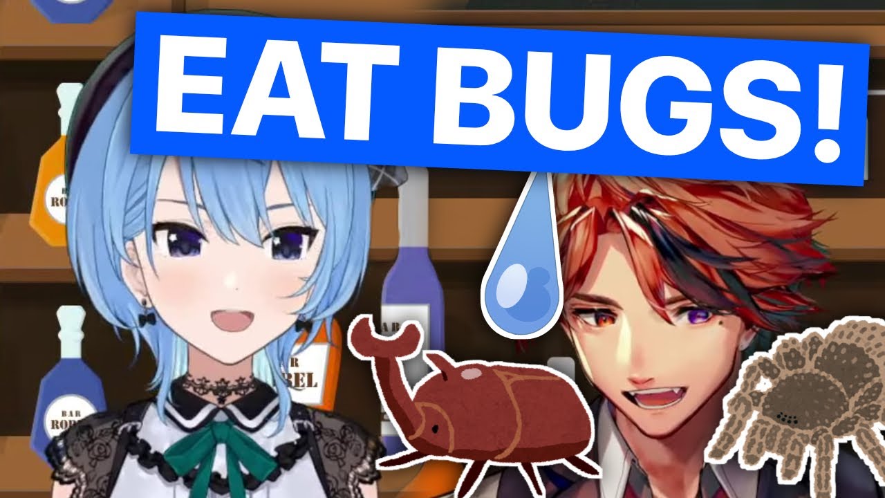 Suisei Tries To Make Roberu Eat Bugs (Hololive & Holostars) [En Subs]