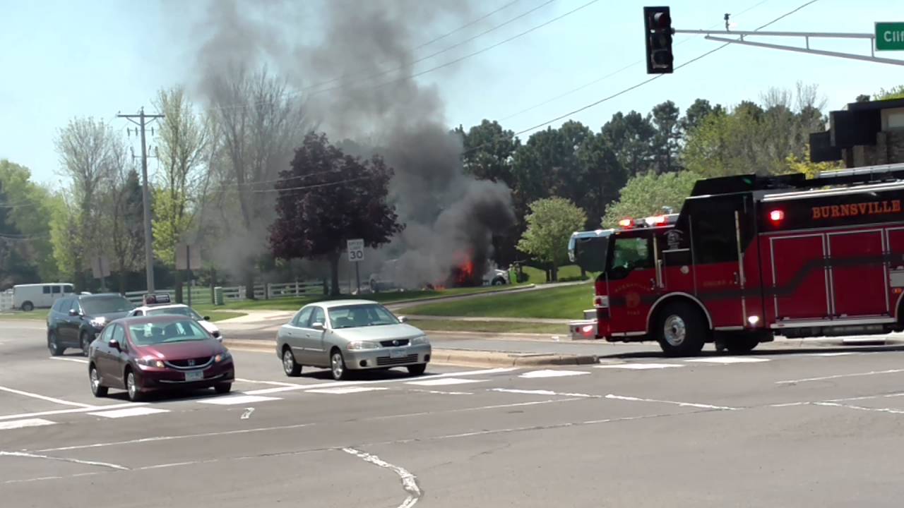 Trailer on truck catches fire in Burnsville Minnesota YouTube
