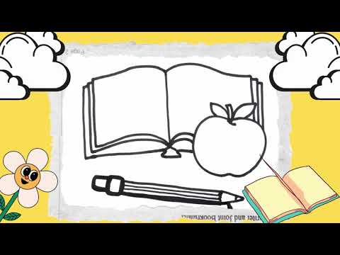 Draw and color School Supplies easily for kids | Cùng vẽ và tô màu đồ dùng học tập - youtube