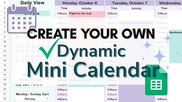 How to Create a Dynamic Mini Calendar in Google Sheets | Step-by-Step Tutorial for Beginners