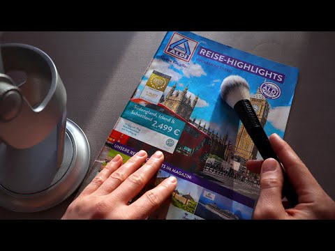 ASMR ALDI REISEPROSPEKT (JAN.2025) 🌈🌞 Sanftes Streichen über Papier, Brushing & Tracing | Geflüstert