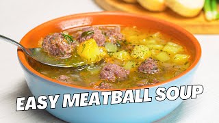 Homemade Hearty MEATBALL SOUP in 30 MINUTES Easy Comfort Food Cooking Recipe by Always Yummy