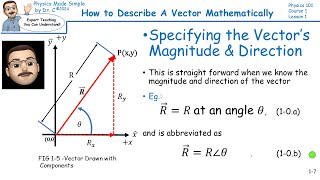 Dr. C's Physics 101 Vectors as Arrows (3) L1.s7:  #Vectors #math #maths #calculus #physics #vector