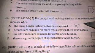Microeconomics Past Paper HKDSE 2012 Paper 1 Q5