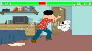 Brian VS Quagmire With Healthbars (Family Guy)