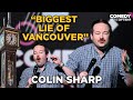 Comedian loses it to a heckler over steam clock  colin sharp  comedy here often