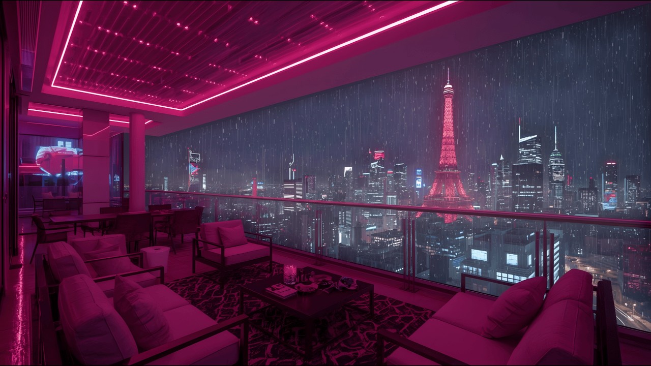 Lofi Rainy Nights 🌧️ – Cozy Cyberpunk Penthouse Vibes place for Relax | 4K