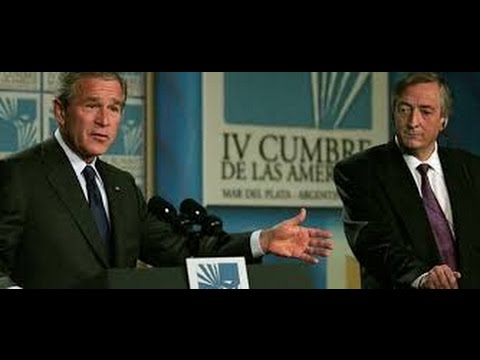 Néstor Kirchner en el No al ALCA en Mar del Plata