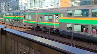 JR東日本E233系3000番台横コツE-17編成+E231系1000番台横コツS-05編成併結編成1577E上野東京ライン・東海道線普通平塚行き秋葉原駅通過