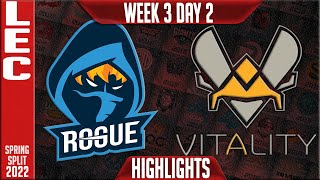 RGE vs VIT Highlights | LEC Spring 2022 W3D2 | Rogue vs Team Vitality