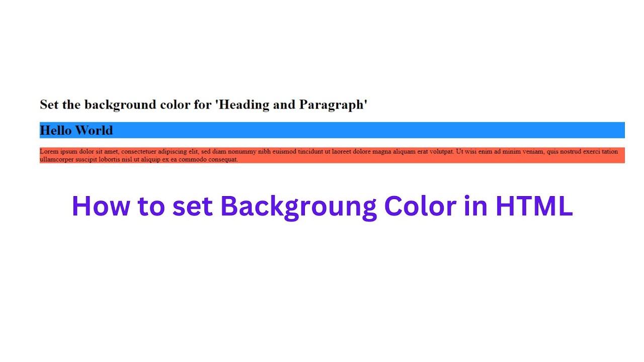 How to set Background Color inline CSS in HTML - YouTube