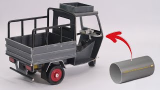 how to make a goods carrier vehicle using PVC pipe