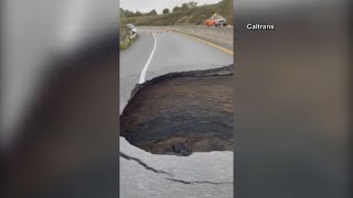 VIDEO | Massive sinkhole closes highway in California