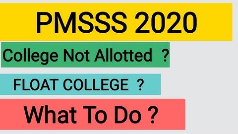 PMSSS for j&k students  2020-21 | First Round College Not Allotted |Engineering Channel