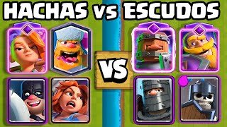 AXES vs CARDS with SHIELD | 1vs1 - 2vs2 - 3vs3 | Clash Royale