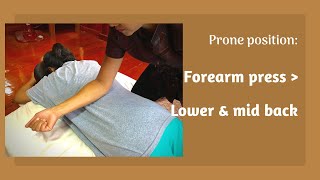 Technique:Forearm press - Lower back