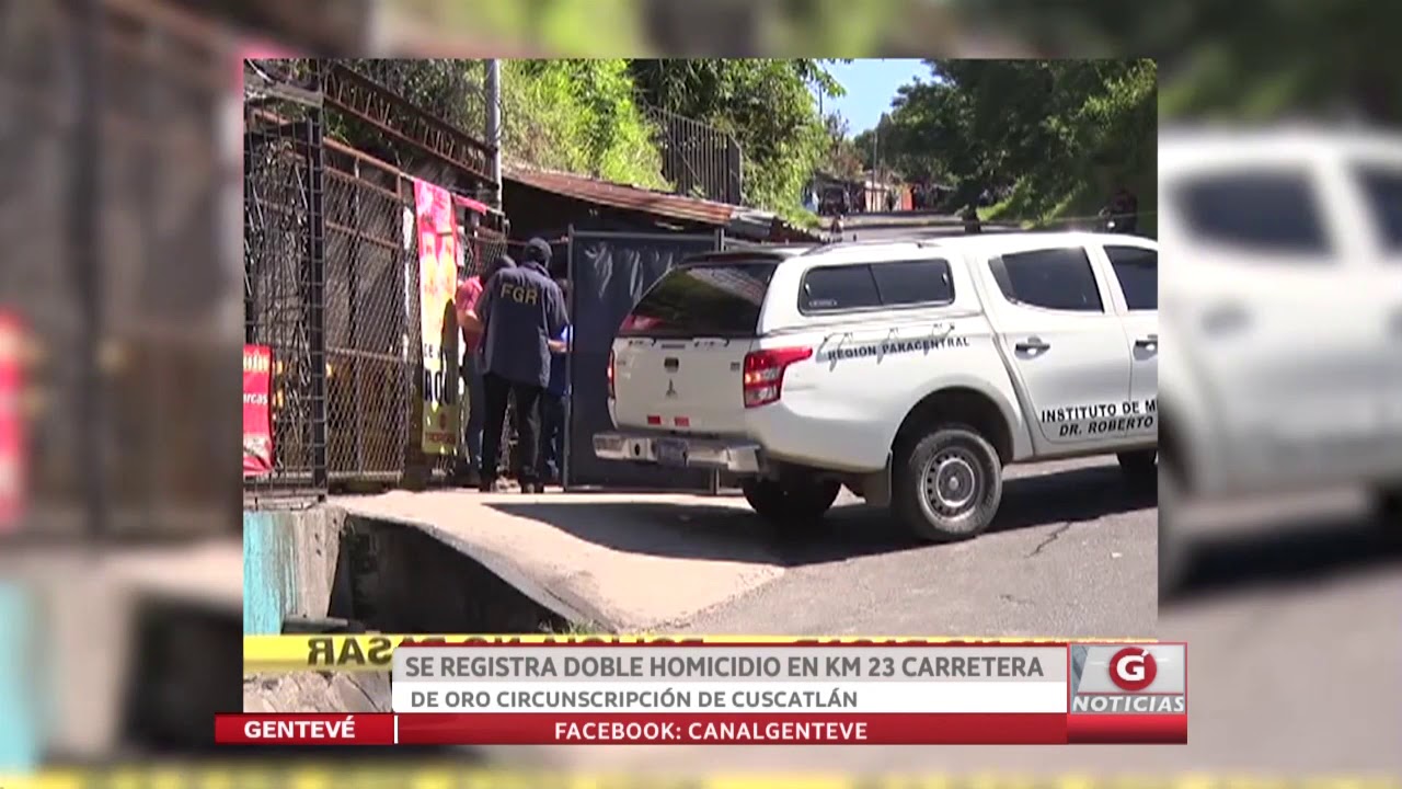 SE REGISTRA DOBLE HOMICIDIO EN KM 23 CARRETERA DE ORO CIRCUNSCRIPCIÓN DE CUSCATLÁN newspaper mockup