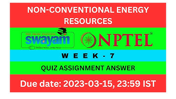 Non-conventional Energy Resources || NPTEL || Week-7 Assignment Answer ||