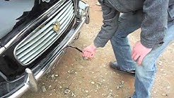 Hand cranking car using starting handle 